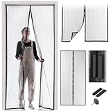 KADAX 2 x Magnet Fliegengitter Tür 100x210 cm, Insektenschutz Vorhang mit Magnetverschluss, Fliegenvorhang für Balkontür & Terrassentür, Magnetvorhang für Tür