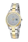 ETT Eco Tech Time Funk Solar Damen Uhr Analog mit Edelstahl Armband ELS-11590-12M