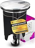 Universal Waschbeckenstöpsel 40mm Chrom Abflussstopfen – aus Messing, universal mit Gummi für Waschbecken im Bad und Bidets - Excenterstopfen - Höhenverstellbar, Rostfrei & Dicht M. ROSENFELD HOME