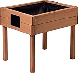 dobar® 58510FSC Kinderhochbeet mit Kreidetafel | Mini Hochbeet Holz | erhöhter Pflanzkasten für Kinder | Salatbeet auf Stelzen | Kleines Kräuterbeet Garten/Terrasse/Balkon | 50 x 40 x 45 cm | Braun