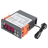 Eujgoov Thermostat-Controller, 220-V-Digitaltemperatur-Controller, Kühlschrankheizung STC-1000 für Aquariumterrarien mit Sensor