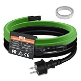 Vrietina Selbstregulierendes Heizkabel, 2M Frostschutz Heizkabel mit eingebautem Thermostat zum Schutz von Wasserrohren Ideal für Pflanzen Wasserdichte mit Schutzkontaktsteck 35W/m 230V IP68