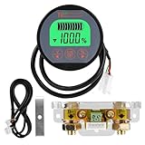 DEWIN Batteriemonitor Tester Voltmeter Amperemeter 8-120V 100A Batteriemonitor Spannungsamperemeter Wasserdichter Coulometer LCD Digitaltester Mit 2M Spezialkabel,Batterie Monitor