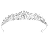 LIQWEI 1 Stück Frauen Kristall Krone, Diadem Hochzeit Krone Kristall Mädchen Strass Tiara Mit Kamm Für Hochzeit Junggesellinnenabschied Geburtstag Prom Brautdusche Weihnachten Halloween Kostüm(1)