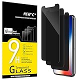 NEW'C 3 Stück, Sichtschutz für iPhone 11 Pro, iPhone X, iPhone XS für Panzerglas (5,8 Zoll) für Panzerglas, Ausgewogener 35-Grad-schutzwinkel mit Augenschutz, Ultra-Haltbare 9H Härte, Blasenfrei