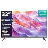 Antteq G32 Smart TV 32 Zoll (80 cm) 1366x768P Google TV (Google Assistant, 60 Hz) Triple Tuner DVB-C/S/S2/T/T2, Bluetooth 5.1, Dolby Audio, App Store, Prime Video, Netflix, YouTube, DAZN, Disney+