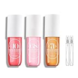 Brazilian Perfume Body Splash Pack of 3 x 90ML for Women Long Lasting Fragrance Spray Hair and Body Mist Janeiro Body Spray +(2 x Perfume Bottles)