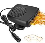 Showvigor Tragbare Auto Heizung, 2 in 1 Typ 12v Heizlüfter Auto, Windschutzscheibe Defogger Defroster, Plug in Zigarettenanzünder Autoheizer