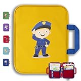 GRINSEZWERGE Tasche für TipToi Bücher Plus TipToi Stift und Zubehör – 10 Motive | passend auch für Kinder Tablet und Edurino Figuren | Tip TOI Starterset Buch Aufbewahrung Hülle - Polizist