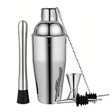LiangYuanZen 6 stück Premium Cocktail-Sets von LiangYuanZen, EIN 750 ml cocktailshaker, EIN doppelter messbecher, 2 crunker, eine löffel und EIN stasipunk.