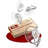 LouMaxx Saugnapf Haken Ø 20 mm - 20er Set transparente Saugnäpfe für Fenster, Bad und Küche - zuverlässiger Halt auf Glas und glatten Oberflächen