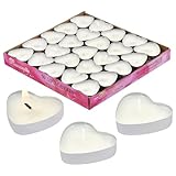 Aomhrek Herz Teelichter, Romantische Deko für Heiratsantrag, Hochzeit & Valentinstag, Weiße und Grüne Herz Teelichter, Packung mit 50, Perfekte Teelichter für Romantische Anlässe