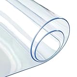 AZHANGYB Tischdecke Transparent Rechteckige 90x150cm, Tischfolie Durchsichtig Kratzfest, Wasserdicht Abwaschbar Tischschutz Folie, Rechteckige, HitzebestäNdig, FüR Zuhause, KüChe