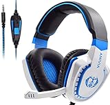 SADES USB 7.1 Gaming Headset mit Mikrofon SpiritWolf Blue