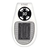 Russell Hobbs RHPH2001 Heater with Ceramic Plug-in Heater, 500 W, Adjustable Thermostat, 12-Hour Timer and LED Display, 2 Fan Speeds, White