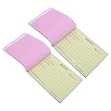 Veemoon 2 Stück Quittungsblock 14,6 X 10,5cm Fortlaufend Nummerierte Auftragsrechnungsformulare für Kleinunternehmer Mobiles Reparatur und Mietquittungsbuch Buchhaltungsblock für