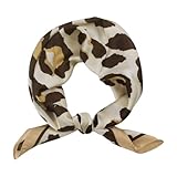 fashionchimp Bandana in feiner Stoffqualität mit Motiv-Druck, Nicki-Halstuch für Damen und Herren, Silk-Feeling, 70x70cm (Beige 0904)