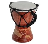 Kleine 15cm Djembe Trommel Bongo Drum Dekoration Elefant Holz A2