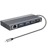 Kangtm USB C Hub M.2 SSD GehäUse -Kompatibel + USB3.1 + RJ45 + PD Typ C Docking Station für M.2 NVME NGFF SSD für