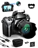 Fine Life Pro Digitalkamera 4K 64MP Fotokamera mit 4.0' Touchscreen, 16X Digitalzoom Kompaktkamera Mit Selfie-Frontkamera für Anfänger mit WiFi, mit Kameratasche, Haube, 32GB TF-Karte (Doppellinse)