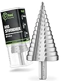 Pinava® HSS Stufenbohrer Ø4-42mm [Extra Scharf & Präzise] Kegelbohrer für Metall, Holz & Kunststoff - Hochwertiger Schälbohrer - 14 Stufen Blechbohrer - Konusbohrer zum sauberen und präzisen Aufbohren