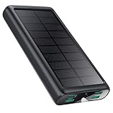 Power Bank 33800mAh, 15W Solar Powerbank PD3.0A USB C Input&Output Solarladegerät 5 Ausgang, Externer Akku mit LED-Taschenlampe Akkupack IP65 für Outdoor Kompatibel mit iPhone Samsung Huawei Xiaomi.