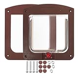 Homoyoyo Verstellbare Katzenklappe mit Schloss aus Robustem Abs Doppelseitige Haustiertür für Innen Außentüren Einfache Montage Sichere Zugangskontrolle für Katzen und Kleine Hunde