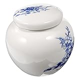 VICASKY Keramisches Teelagerglas mit Deckel Luftdichte Blaue und Weiße Teedose für Lose zur Aufbewahrung von Tee und Snacks Design für Küche