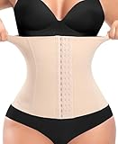 JoyGirl Damen Shapewear Korsett Bauchweg Body Shaper Waist Trainer Corset Shapewear Formend Stark Taillenformer Corsage Waist Training Cincher(#2 Beige-Höhe 28CM, S)