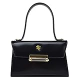 Pratesi Ledertasche für Damen Miss Impruneta R146 aus Rindsleder, schwarz, 13.00x19.00x8.50 Cm