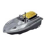 MEHOOSPVN 500M Köderboot Futterboot, 1,5KG Beladung Fischköder Boot Köderboot Boot zum Angeln Fischfinder Doppelmotor Schiffsboot mit LED-Navigator-Licht, Angelköderboot mit Fernsteuerung, Schwarz