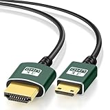 Thsucords Hyper Slim Mini HDMI auf HDMI Kabel 2M, Ultradünnes und Flexibles HDMI Mini Kabel Unterstützt 3D/4K@60Hz/18Gbps/1080P kompatibel mit Laptop, TV, Monitor, Projector