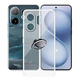 AQGGIIXY Hülle für Vivo V60 (6.67') Hüllen + Handy Ring Halter Handyhülle Stoßkasten Schale Phone Case Transparente TPU Weich Silikon Cases - SH3
