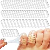 60Pcs Zehenschutz Silikon Zehenkappen Schutz Zehenschutzkappe Klare Weiche kleine Zehenabdeckungen Atmungsaktiv Silikon Zehenschutz Verhindert Blasen Reibung Fußschmerzen Lindern