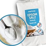 Martons Epsom Salz Badesalz | 1000g Magnesiumsulfat Epsom Salt | Bath Salt Magnesium Badesalz | Bittersalz Magnesiumsulfat | Badezusatz Muskelentspannung | Badesalz Natur