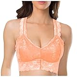 Damen BH Große Größe V Ausschnitt Zero Feel Wohlfühl-BH Stretch für Hängende Brüste Bra Push-Up Gepolstert Bralette Weicher Nahtlos T-Shirts Seamless Spitze Bustier Leichter Shaper-BH