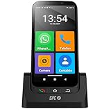 SPC Zeus 4G PRO + Gehäuse - Smartphone für Senioren | Einfacher Modus mit XXL-Symbolen | SOS-Taste, Fernkonfiguration | 4GB RAM, 64GB ROM, Android 11, 13MP Kamera, Ladestation, 5,5', Schwarz