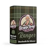 Sergejs Soap - Ranger | Festes Seifenstück 3 in 1 Seife mit 100% natürlichen Inhaltsstoffen und Aktivkohle | Duft: Kiefernwald | Naturkosmetik | Frei von Silikonen