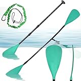 BeGrit Kajak Paddel Schwimmende Doppelpaddel 2-in-1 Verstellbar Kajakpaddel Abnehmbares SUP Hilfspaddel Ausziehbar Einzelpaddel Aluminium Bootsruder Notfall Paddel mit Paddelleine für Kajak Kanu