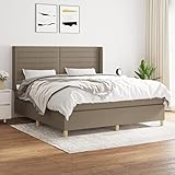 Youuihom Jugendbett Eckbetten Bettgestell Gästebetten Boxspringbett mit Matratze Taupe 160x200 cm Stoff Geeignet für Bauernhaus, Schlafzimmer, Loft, Schlafzimmer