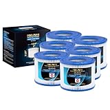 POOLPURE Filter VI für Pool, Filterkartuschen VI für Lay-Z-Spa Miami, Monaco, Vegas, PoolFilter Ersetzt die Originalkartusche BW58323, Pool Filter VI PATRONE(6PC)