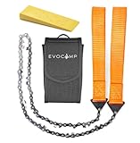 EVOCAMP Handkettensäge mit 33 Kettengliedern - Bushcraft Ausrüstung - kompakte und faltbare Camping Säge 65 cm mit einer Tasche - Ausrüstung für Camping (1 Stück)