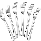 tiokin Abendessen Gabeln Set,8 Zoll Satz von 6 Lebensmittelqualität Edelstahl Silberware Gabeln,Tabelle Gabeln,Besteck Gabeln,Spiegel Finish spülmaschinenfest,Verwendung für Haus,Küche oder Restaurant