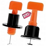 Retoo 50 Stück Fliesen Nivelliersystem 30x65 mm mit Spezialschlüssel, Wiederverwendbar Fliesenkeile Nivellierer Set, Fliesen Verlegehilfe Werkzeug Fliesenleger Zubehör, Fliesenkreuz Level System