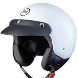 BHR Demi-Jet Helm 803 Simply, Praktischer Rollerhelm mit ECE-Zulassung, Motorrad-Jet-Helm mit abnehmbarem Gesichtspolster, Weiss, XL