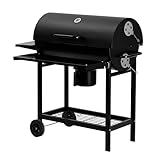 FLAMMIFERA | Grill - 108x70x102 cm | Holzkohlegrill Edelstahl | BBQ Grill Mit Thermometer und Räder | Kohlegrill mit Deckel für Outdoor-Bereich, für Garten | Steak Grill, Schaschlikgrill | Grau