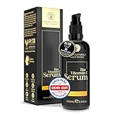 BIO Vitamin C Serum • 100ml +Hyaluron +Vitamin E +Panthenol ✓ 100% Vegan & BIO ✓ 6-Fach Vitamin C Serum Gesicht ✓hochdosiertes & verkapseltes Vitamin C für reine Haut ✓ Naturkosmetik Made in Germany