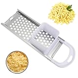 Edelstahl Spätzlehobel, Spätzlepresse mit Gummigriff für alle Töpfe bis Ø 30 cm,Spülmaschinenfest Spätzlereibe, spätzlesieb, Ideal für Spätzle und Knöpfle（Weiß）