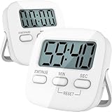 Kurzzeitwecker 2 Stück Küchentimer Kurzzeitmesser Digital Timer Magnetisch Eieruhr Küchenuhr Küchenwecker Countdown Stoppuhr Küche mit LCD Lauter Alarm zum Kochen Backen Sport Lernen, mit Batterie