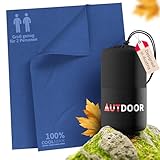 AUTDOOR® Reisedecke 100% Coolmax® – 200x150 cm - Weich & atmungsaktive Campingdecke - Ultraleicht & Kompakt - Outdoor Decke - Perfekt für Camping, Flugzeug & Auto